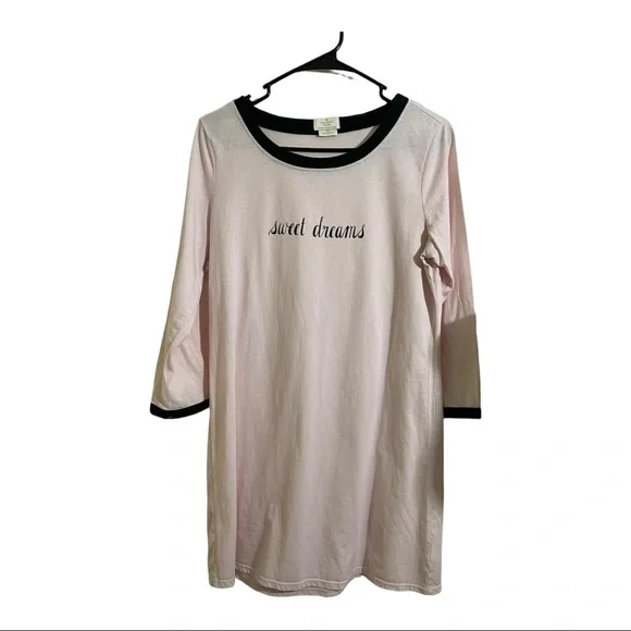 Kate spade womens sleepwear pajama dress sweet dreams pink blue collar medium - Picture 6 of 10